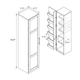 71" Narrow Kitchen Pantry Cabinet w/ Doors & Adjustable Shelves | Multipurpose