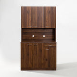 71" Tall Kitchen Pantry Cabinet with Hutch, Microwave Shelf & Storage Drawer