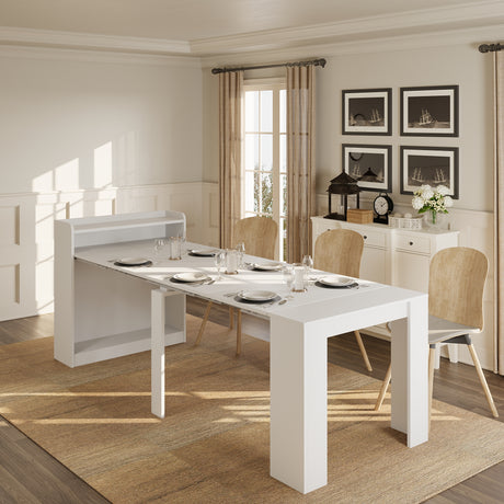 Extendable Dining Table with Hidden Storage for 1-9 People | 21"-98"