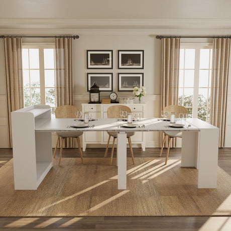 Extendable Dining Table with Hidden Storage for 1-9 People | 21"-98"