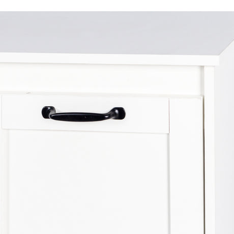 Dual Tilt-Out Laundry Hamper Cabinet with 2 Removable Liner Bags, White