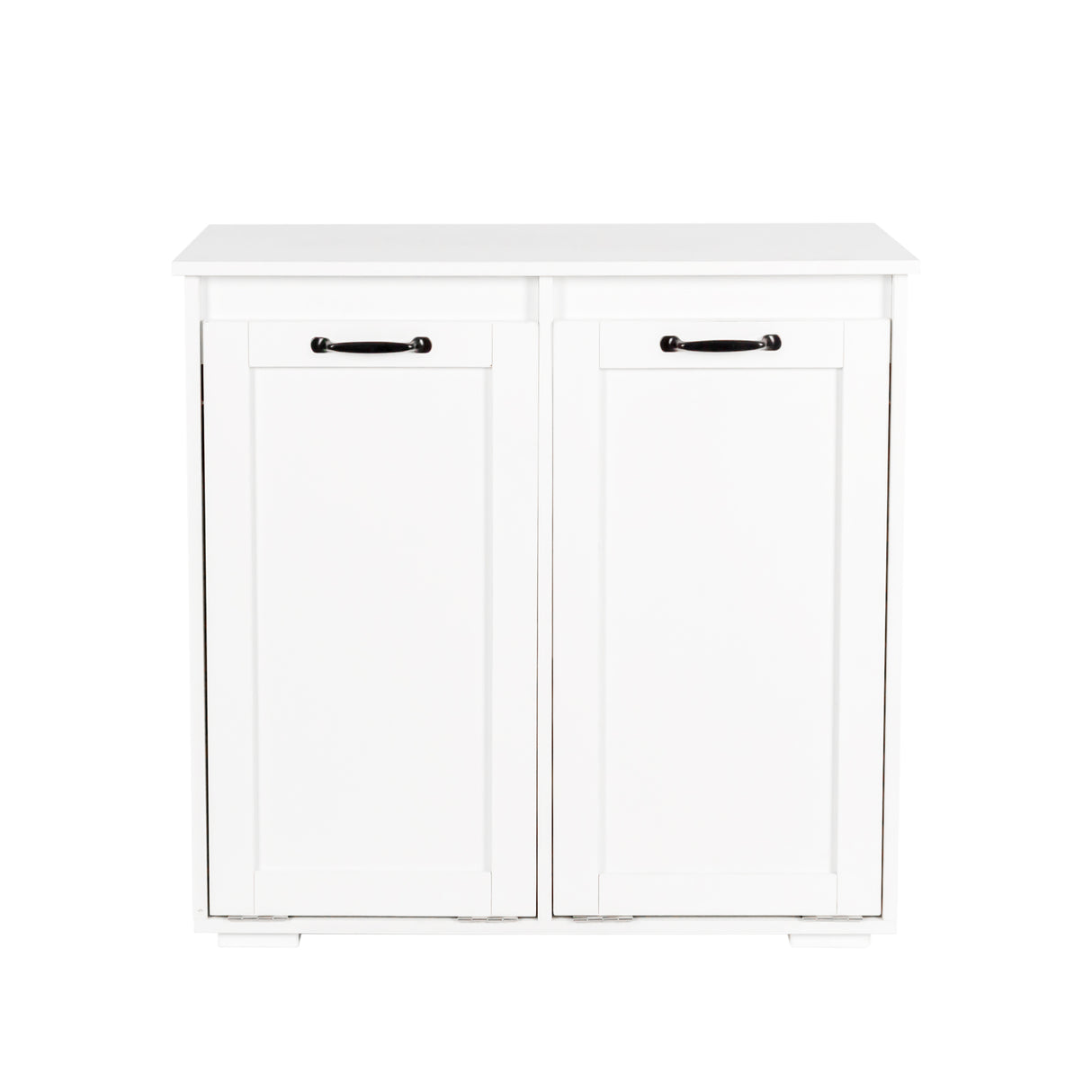 Dual Tilt-Out Laundry Hamper Cabinet with 2 Removable Liner Bags, White