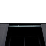 Extendable Coffee Table w/ Sliding Glass Top, Hidden Storage & LED Base, Black