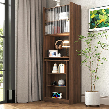 13-36"W Foldable Computer Desk w/ Storage & Pegboard | Space-Saving
