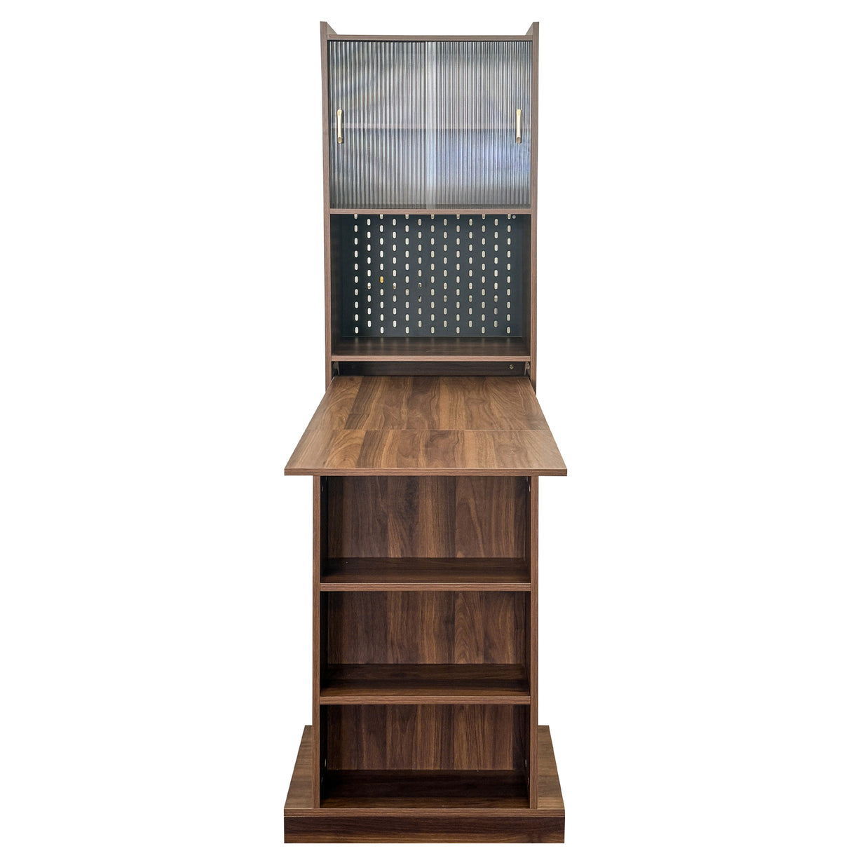 13-36"W Foldable Computer Desk w/ Storage & Pegboard | Space-Saving