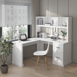 L-Shaped Computer Desk with Hutch for Office | Joysource