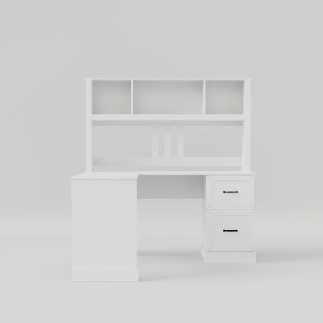 L-Shaped Desk with Hutch, Drawers & Storage for Office | Computer Desk