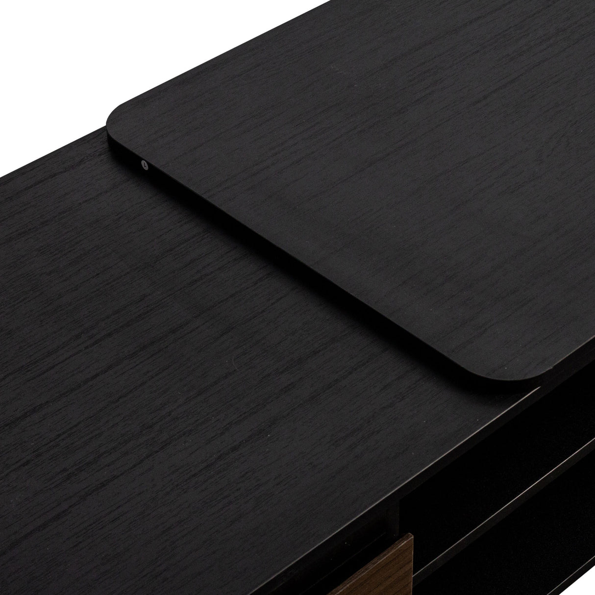Modern Expandable Coffee Table with Storage Drawers & Open Shelves