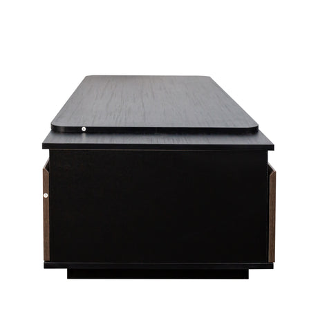 Modern Expandable Coffee Table with Storage Drawers & Open Shelves