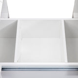 Modern Extendable Coffee Table w/ Hidden Storage & LED Base, White