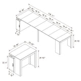 Modern Extendable Dining Table w/ Built-In Outlet & Storage for 2-12 People