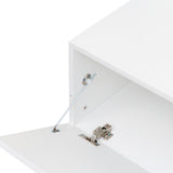 Modern TV Stand for TVs up to 59" with Hidden Storage | White Media Console