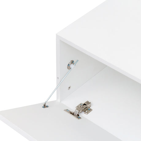 Modern TV Stand for TVs up to 59" with Hidden Storage | White Media Console
