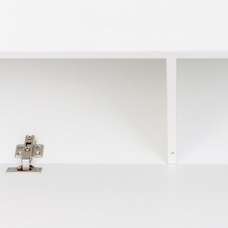 Modern TV Stand for TVs up to 59" with Hidden Storage | White Media Console