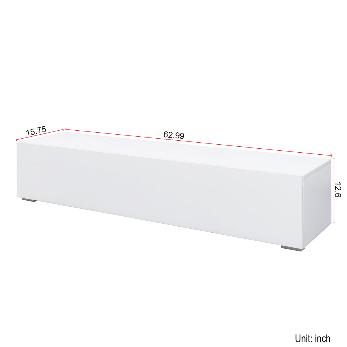 Modern TV Stand for TVs up to 59" with Hidden Storage | White Media Console