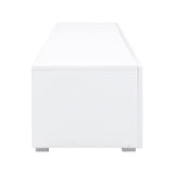 Modern TV Stand for TVs up to 59" with Hidden Storage | White Media Console