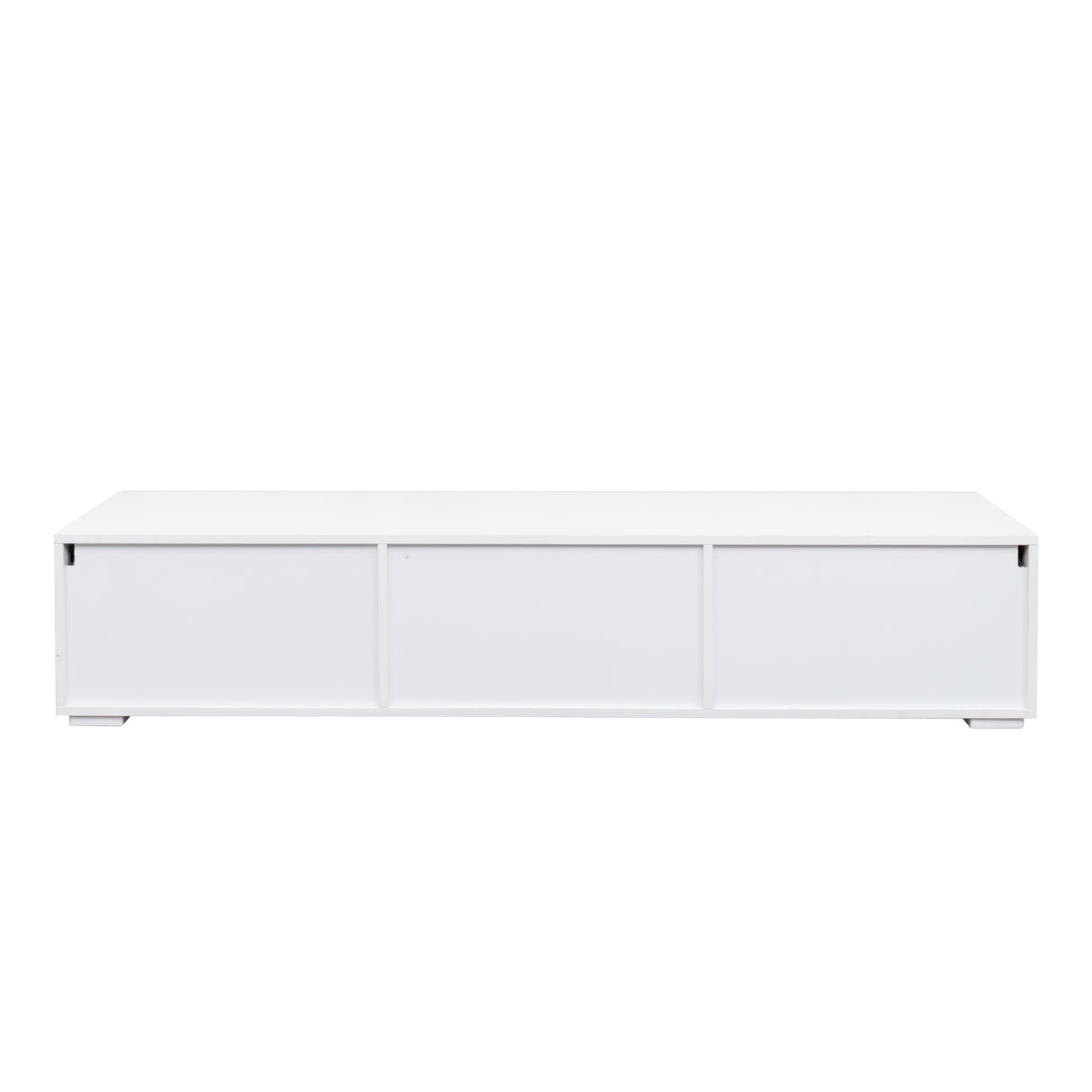 Modern TV Stand for TVs up to 59" with Hidden Storage | White Media Console