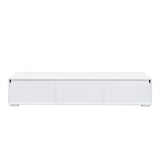 Modern TV Stand for TVs up to 59" with Hidden Storage | White Media Console