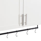 Modern Wall-Mounted Bathroom Cabinet with Hanging Rod, Hooks & Tissue Slot