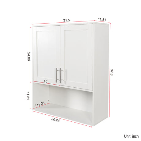 Modern Wall-Mounted Bathroom Cabinet with Mirror, Storage & Tissue Slot