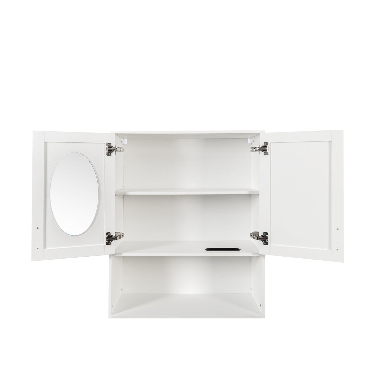 Modern Wall-Mounted Bathroom Cabinet with Mirror, Storage & Tissue Slot