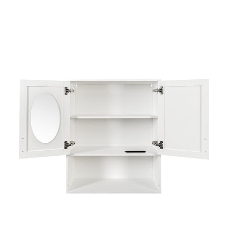 Modern Wall-Mounted Bathroom Cabinet with Mirror, Storage & Tissue Slot