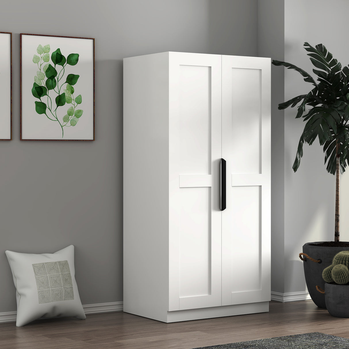 63" Tall Kitchen Pantry Cabinet w/ Doors & Shelves | Joysource