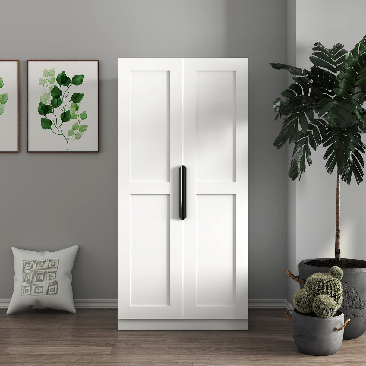 63" Tall Kitchen Pantry Cabinet w/ Doors & Shelves | Joysource