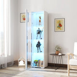 Narrow Storage Cabinet with Aluminum Strip Lamp | Display Cabinet