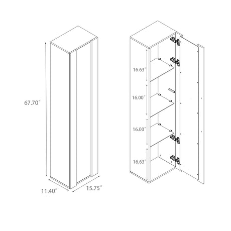 Storage Cabinet with Aluminum Strip Lamp - Large Storage Space | Joysource