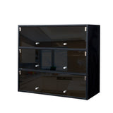 Glass Door Shoe Cabinet with RGB Led Light | Shoe Box - Joysource