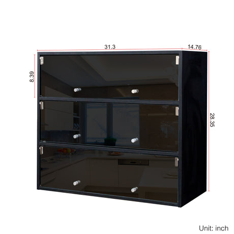 Glass Door Shoe Cabinet with RGB Led Light | Shoe Box - Joysource
