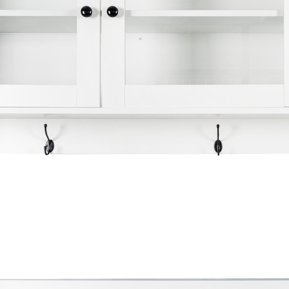 63" W Large Kitchen Cabinet with Hutch, 4 Doors, 4 Drawers & Microwave Shelf