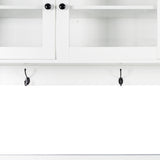 63" W Large Kitchen Cabinet with Hutch, 4 Doors, 4 Drawers & Microwave Shelf