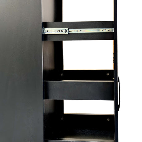 71” White Slim Rolling Pantry Cabinet with 6-Tier Shelf & Wheels