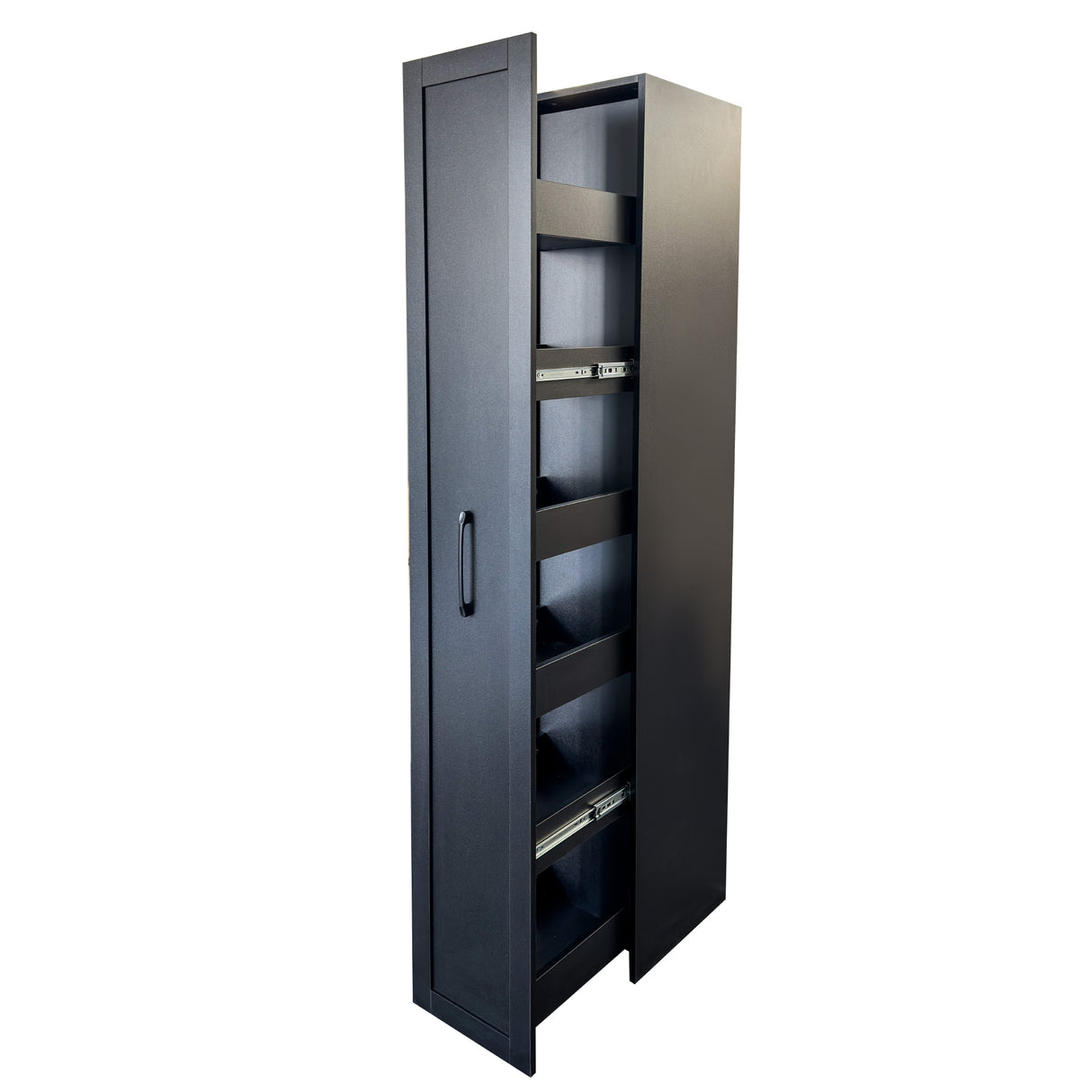 71” White Slim Rolling Pantry Cabinet with 6-Tier Shelf & Wheels
