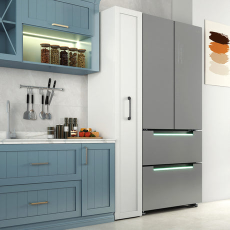 Slim Rolling Pantry Cabinet with 6-Tier Shelf & Wheels | White, 11.8" Depth