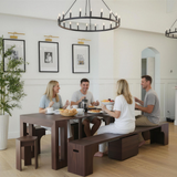 Solid Wood Extendable Dining Table Seats 2-12, 22"-120" | Self-Storing