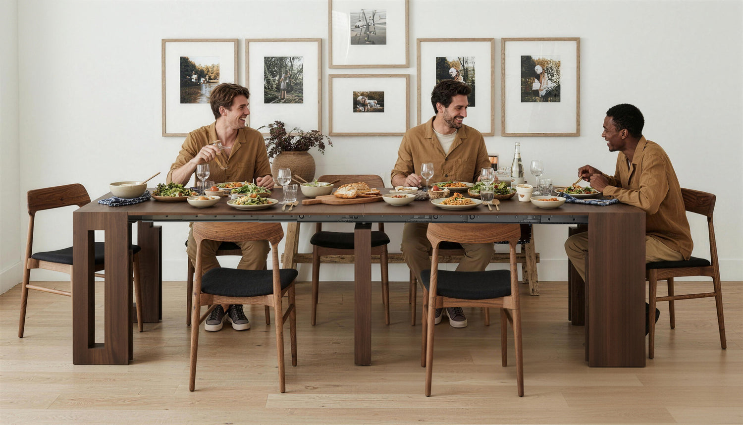 Solid Wood Extendable Dining Table Seats 2-12, 22"-120" | Self-Storing