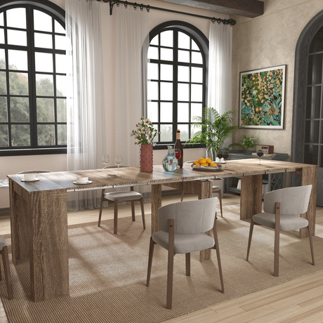 Space-Saving Extendable Dining Table for 2-12 People