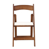 Upholstered Folding Dining Chair w/ Wooden Frame & PU leather | Set of 4