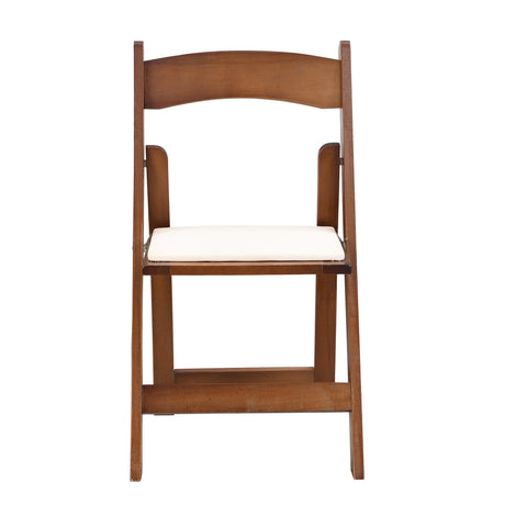 Upholstered Folding Dining Chair w/ Wooden Frame & PU leather | Set of 4