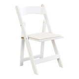 Upholstered Folding Dining Chair w/ Wooden Frame & PU leather | Set of 4