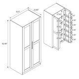 63" Tall Kitchen Pantry Cabinet w/ Doors & Shelves | Joysource