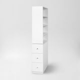 71" Narrow Display Storage Cabinet w/ 4-Tier Shelf and 3 Side Drawers