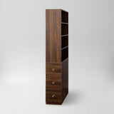 71" Narrow Display Storage Cabinet w/ 4-Tier Shelf and 3 Side Drawers