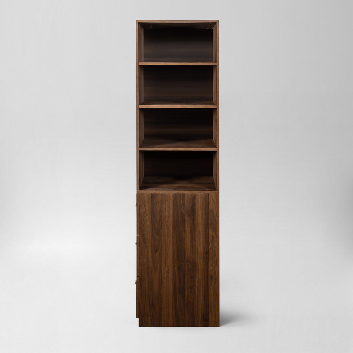 71" Narrow Display Storage Cabinet w/ 4-Tier Shelf and 3 Side Drawers