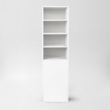 71" Narrow Display Storage Cabinet w/ 4-Tier Shelf and 3 Side Drawers