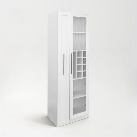 71" Narrow Pantry Cabinet with Pull-Out Storage & Wine Rack