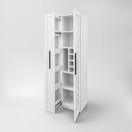 71" Narrow Pantry Cabinet with Pull-Out Storage & Wine Rack